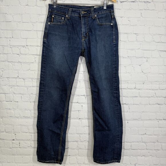 Jingo Jeans 32x31 Mens Blue Denim Straight Leg Relaxed Fit Dark Wash Casual - Picture 2 of 12